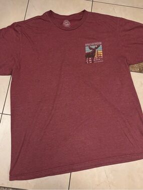 Breckenridge Men's Maroon Short-Sleeve Crewneck Tee with Moose Graphic